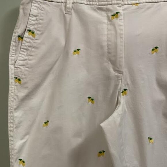 Talbots Girlfriend Chinos Lemon embroidery - Picture 2 of 3